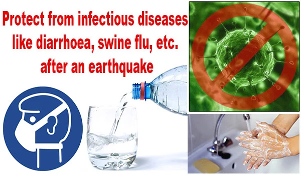 How to protect yourself from infectious diseases like diarrhoea, swine flu, etc. after an earthquake